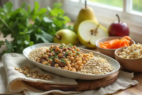 Aliments riches en fibres, le panier du marché provençal