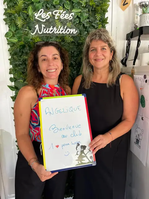 Le bilan d’une membre du club Les Fées Nutrition, inscrit sur son ardoise